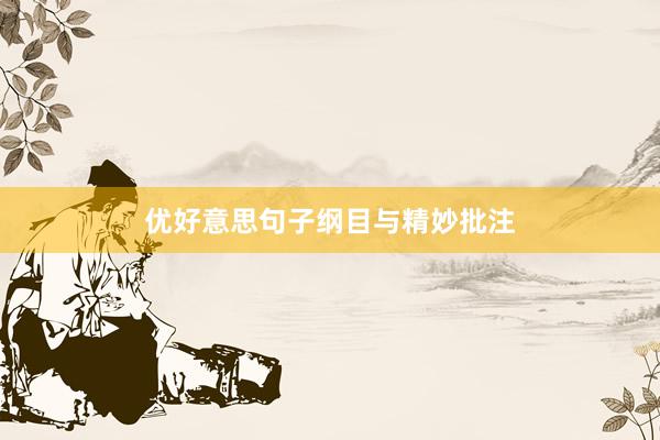 优好意思句子纲目与精妙批注